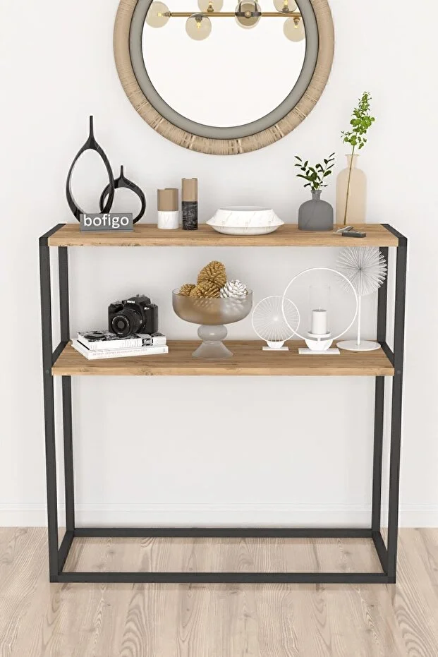 Metal Ayaklı Dresuar Dekoratif Raflı Dresuar Konsol Metal Dresuar 